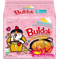 Samyang Instant Noedels Ramen Buldak Hot chicken Carbonara 130 gram Pak 5 Stuks (1,69 pst)