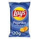 Lay's Paprika Chips Grote Zakken 120 gram Doos 12 Stuks