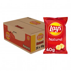 Lay's Chips Naturel Kleine Mini Zakjes 40 gram Doos 20 Stuks