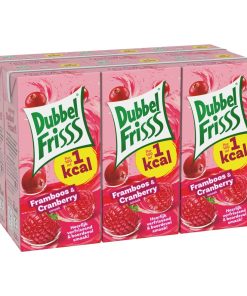 Dubbelfrisss Framboos Cranberry 20cl Tray 30 Pakjes – fruitige drank met framboos en cranberry