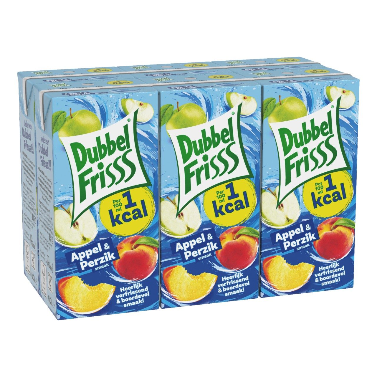 Fruitdrink Appel Perzik 20cl Tray 30 Pakjes – fruitige appel-perzik drank in drinkpakjes