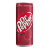 Tray met 24 blikjes Dr. Pepper 33cl – klassiek rood-zwarte verpakking, unieke frisdrank met rijke, kruidige smaak.