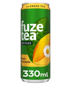 Fuze Tea Green Tea Mango Chamomile Blikjes 33cl Tray 24 Stuks – groene ijsthee met mango en kamille