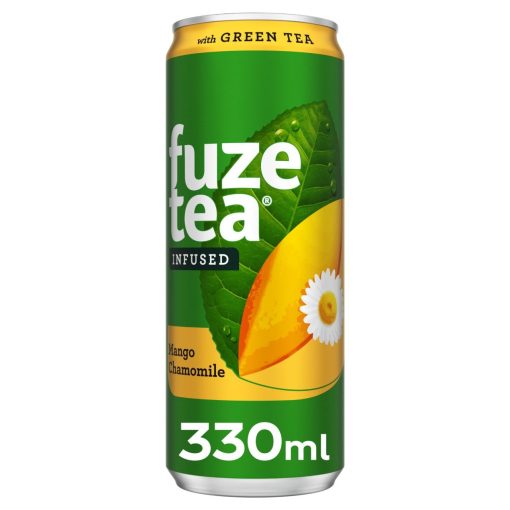 Fuze Tea Green Tea Mango Chamomile Blikjes 33cl Tray 24 Stuks – groene ijsthee met mango en kamille