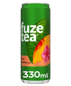 Fuze Tea Peach Hibiscus Blikjes 33cl Tray 24 Stuks