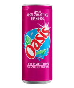 oasis appel cassis framboos 33cl tray 4x6 blikjes kopen koolzuurvrije frisdrank