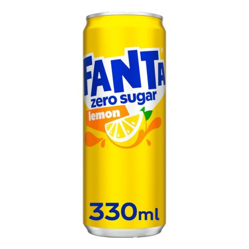 Fanta Lemon ZERO Sugar Blikjes 33cl Tray 24 Stuks
