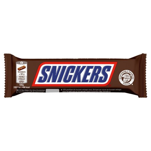 Snickers Chocoladerepen 50g – doos met 32 repen van melkchocolade