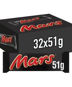 Mars Melk Chocolade Repen 51g – voordeelverpakking 32 stuks melkchocolade met karamel en nougat.