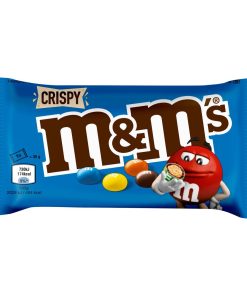 M&M’s Crispy Melk Chocolade 45g – doos met 24 zakjes luchtige M&M’s met knapperige kern en melkchocolade.