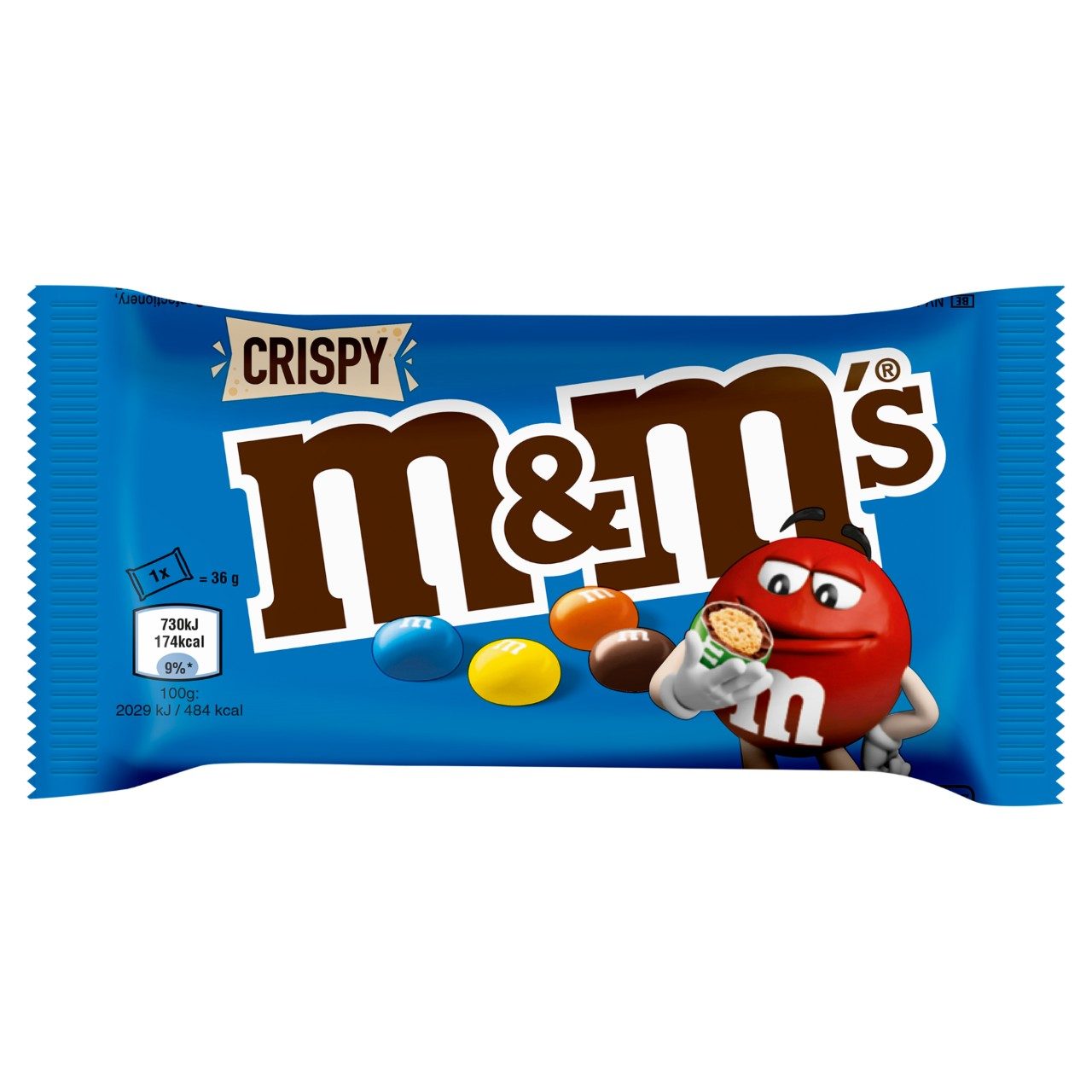 M&M’s Crispy Melk Chocolade 45g – doos met 24 zakjes luchtige M&M’s met knapperige kern en melkchocolade.