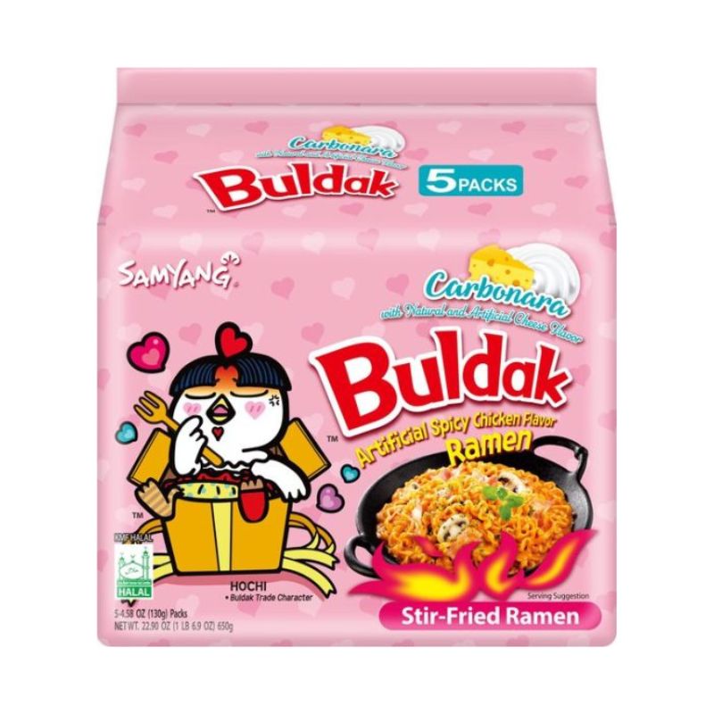 Samyang Buldak Carbonara Noedels – pak met 5 porties van 130g