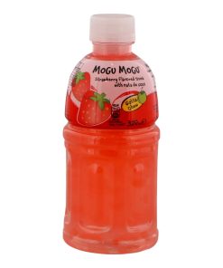 Mogu Mogu Aardbei 6 Flesjes 320ml – fruitdrank met nata de coco