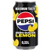 Pepsi Cola Zero Max Lemon Blikjes 33cl Tray 24 Stuks