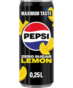 Pepsi Cola Zero Max Lemon Blikjes 25cl Tray 12 Stuks
