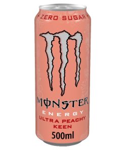 Monster Peachy Keen Zero Sugar Energy Drink 50cl – tray 12 stuks suikervrij
