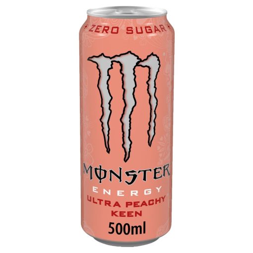 Monster Peachy Keen Zero Sugar Energy Drink 50cl – tray 12 stuks suikervrij