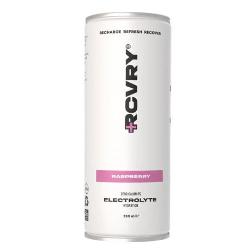 RCVRY Raspberry 25cl – tray met 12 elektrolytendrankjes suikervrij zonder prik
