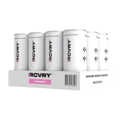 RCVRY Electrolyte Drink Raspberry Blikjes 25cl Tray 12 Stuks