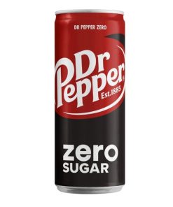 Dr. Pepper Zero Blikjes 33cl – tray met 24 aluminium frisdrankblikjes