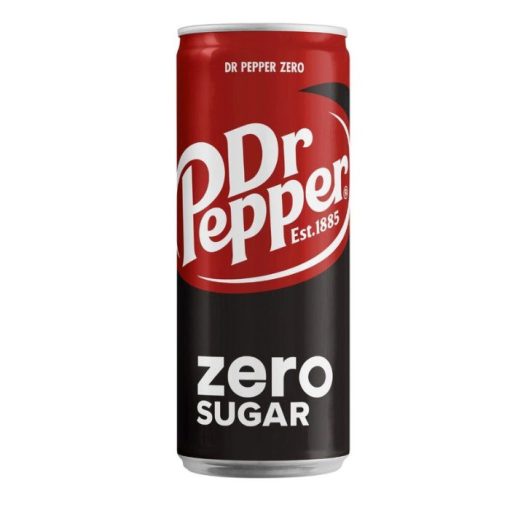 Dr. Pepper Zero Blikjes 33cl – tray met 24 aluminium frisdrankblikjes