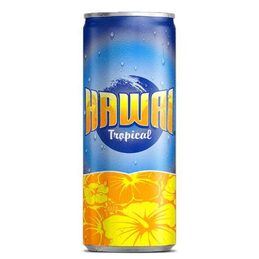 Hawai Tropical 25cl – tray met 24 kleurrijke frisdrankblikjes
