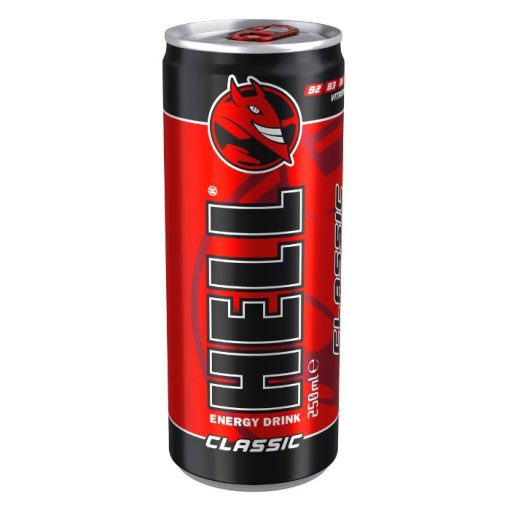 Hell Energy Drink Classic – tray met 24 energy drink blikjes