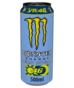 Monster VR46 Valentino Rossi Zero Energy Drink Blikjes 50cl Tray 12 Stuks – suikervrije energy drink met citrus- en tropische smaak