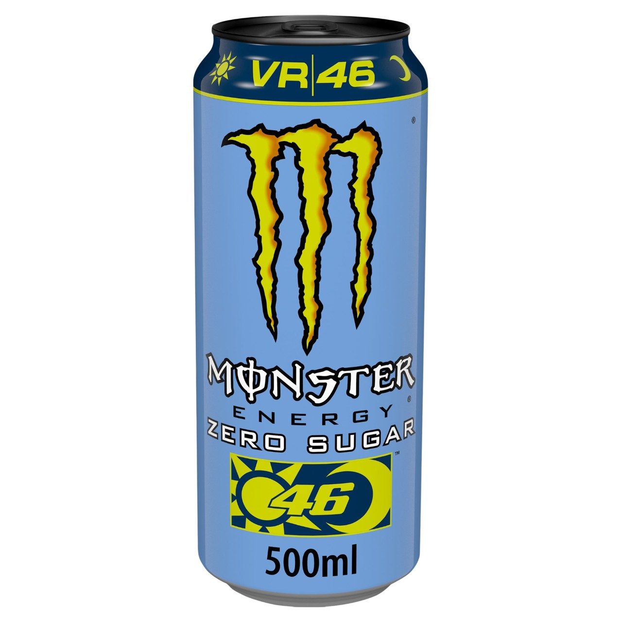 Monster VR46 Valentino Rossi Zero Energy Drink Blikjes 50cl Tray 12 Stuks – suikervrije energy drink met citrus- en tropische smaak