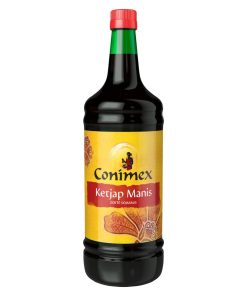 Conimex Ketjap Manis Grote Fles 1 Liter – zoete Indonesische sojasaus voor nasi, bami en wok.