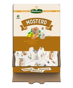 Oliehoorn Mosterd Zakjes 20ml – displaydoos met 198 sachets.