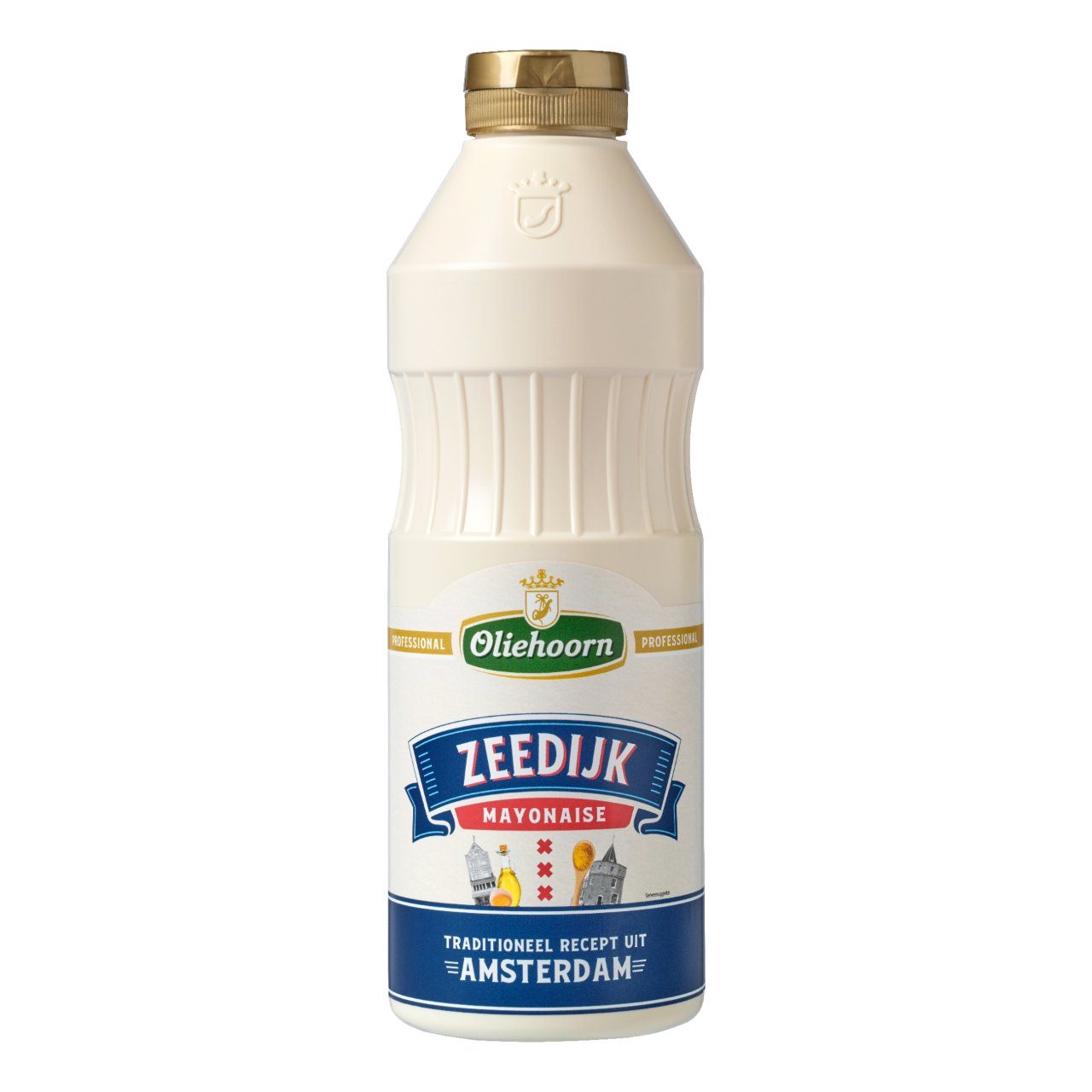 Oliehoorn Zeedijk Mayonaise 900ml – romige Nederlandse mayonaise in grote knijpfles.