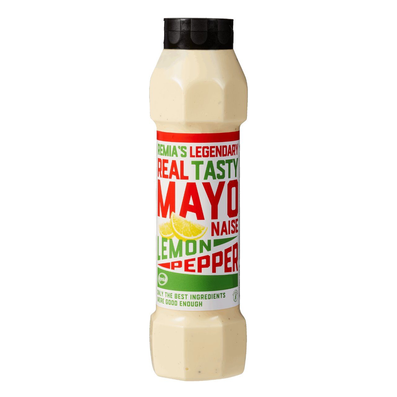 Remia Mayonaise Lemon Pepper 80cl – frisse romige mayo met citroen en zwarte peper.
