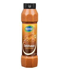 Remia Satésaus Kant en Klaar 80cl – romige pindasaus in grote knijpfles.