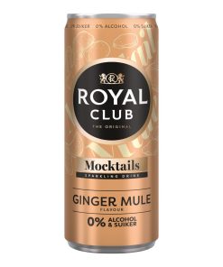 Royal Club Ginger Mule 0% Suiker 25cl – tray 12 mocktail blikjes