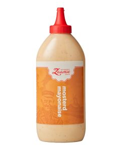Zaanse Mosterd Mayonaise 750ml – romige mosterdmayo in grote knijpfles.