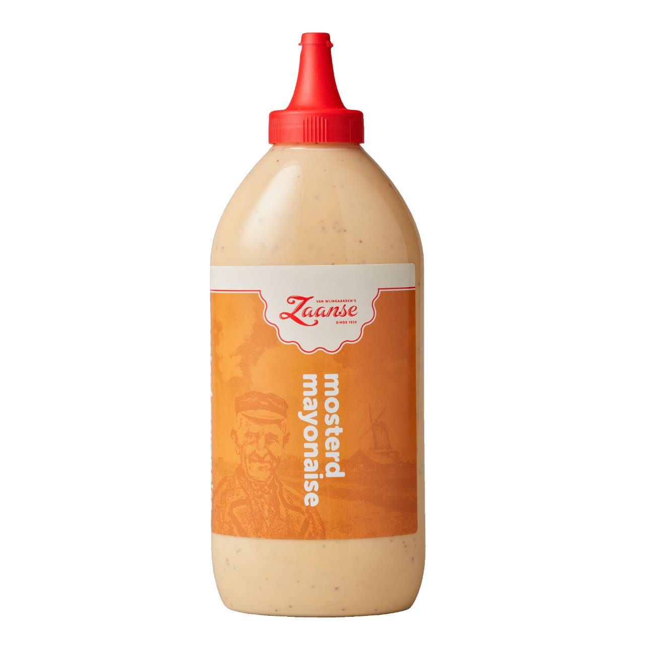 Zaanse Mosterd Mayonaise 750ml – romige mosterdmayo in grote knijpfles.