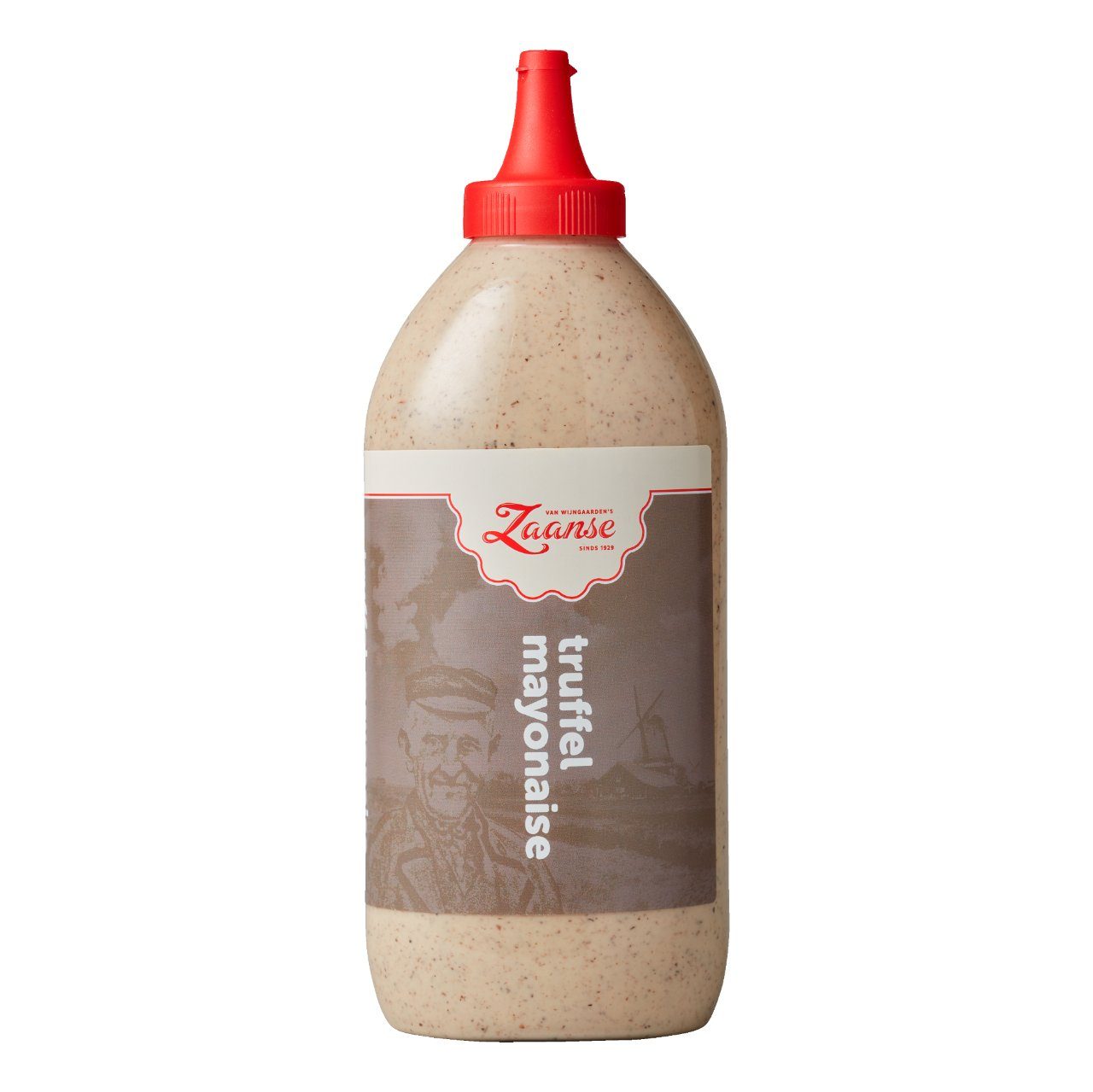 Zaanse Truffel Mayonaise 750ml – romige mayonaise met luxe truffelaroma in grote knijpfles.