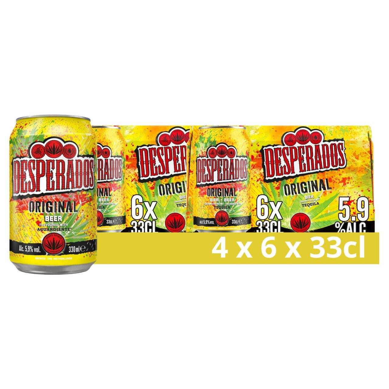 Desperados 33cl blikjes – tray 24 tequila-flavoured bier