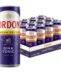 Gordon’s Gin & Tonic 25cl – kant-en-klare gin & tonic in tray van 12 blikjes
