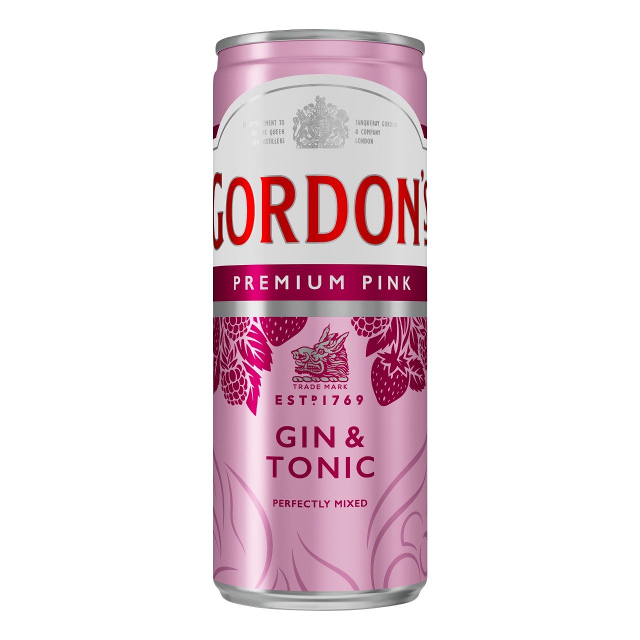 Gordon’s Premium Pink Gin & Tonic Blikjes 25cl tray 12 stuks