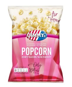 Jimmy’s Popcorn Zoet mini zakjes 27 gram doos 21 stuks