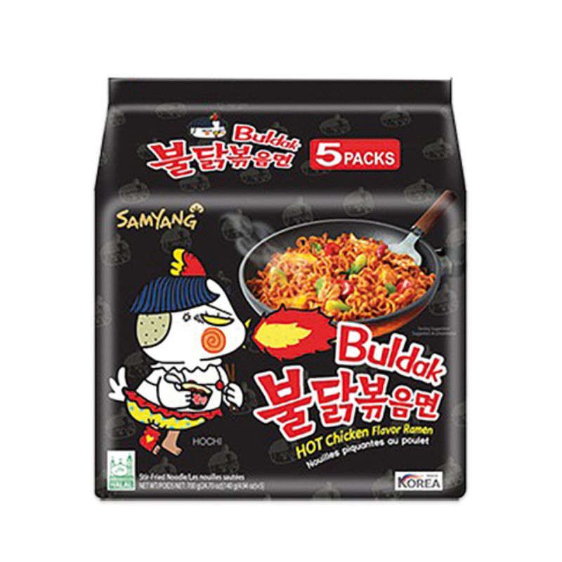 Samyang Buldak Hete Kip 5-pack – extreem pittige Koreaanse noedels