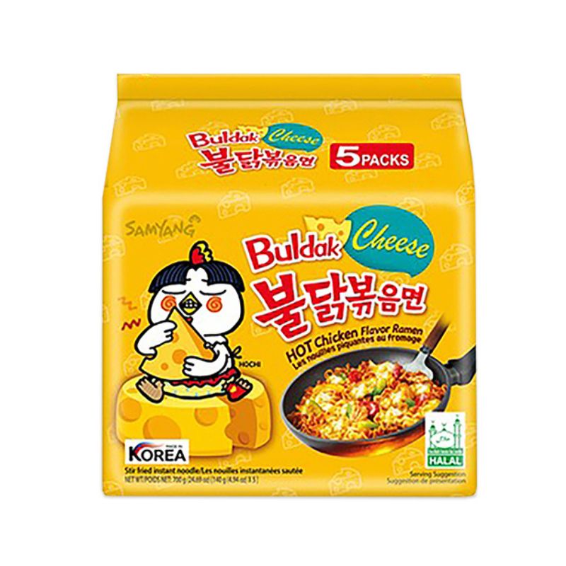 Samyang Buldak Pittige Kip/Kaas 5-pack – Koreaanse instant noedels