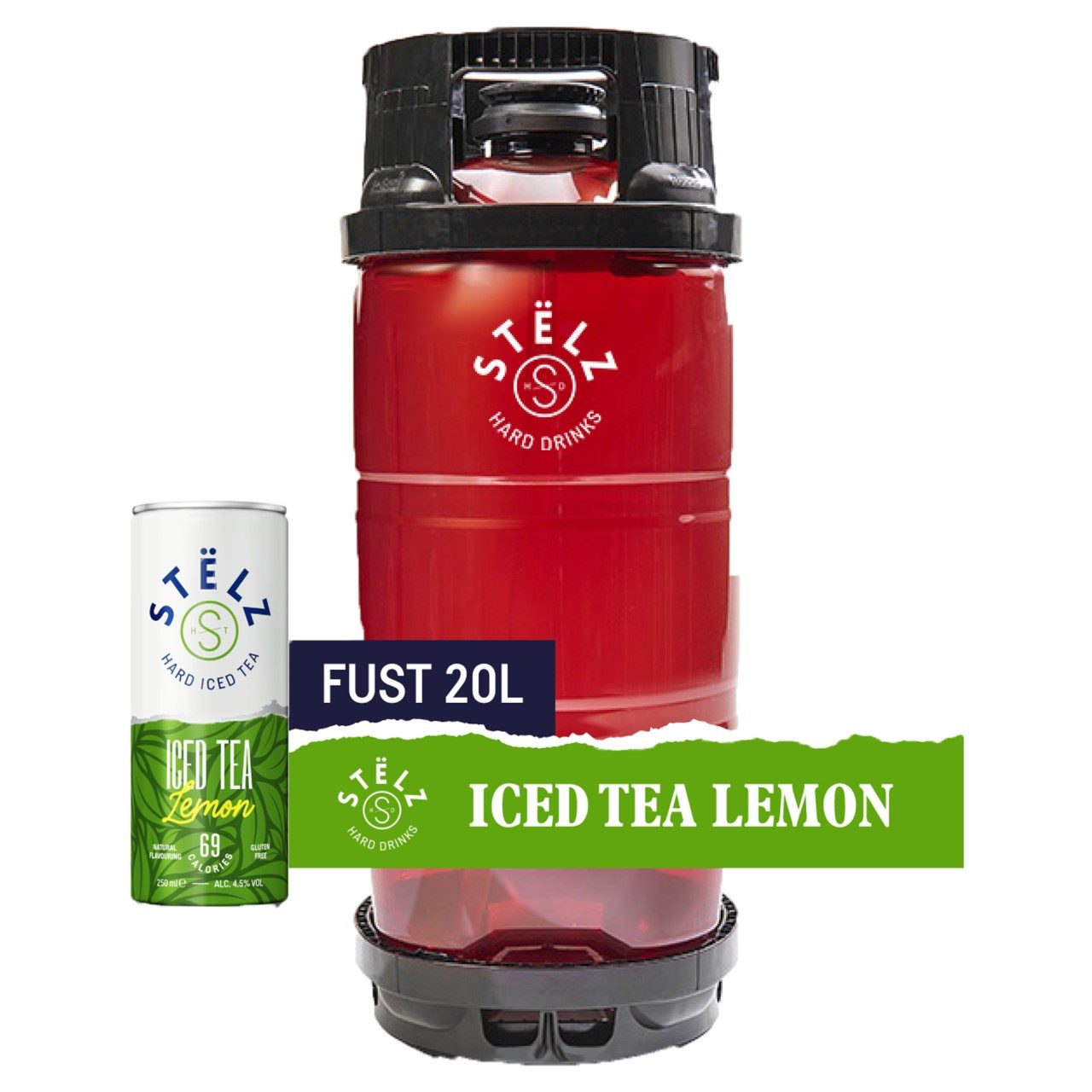 Stëlz Hard Iced Tea Lemon 20L fust – hard seltzer wegwerp keg