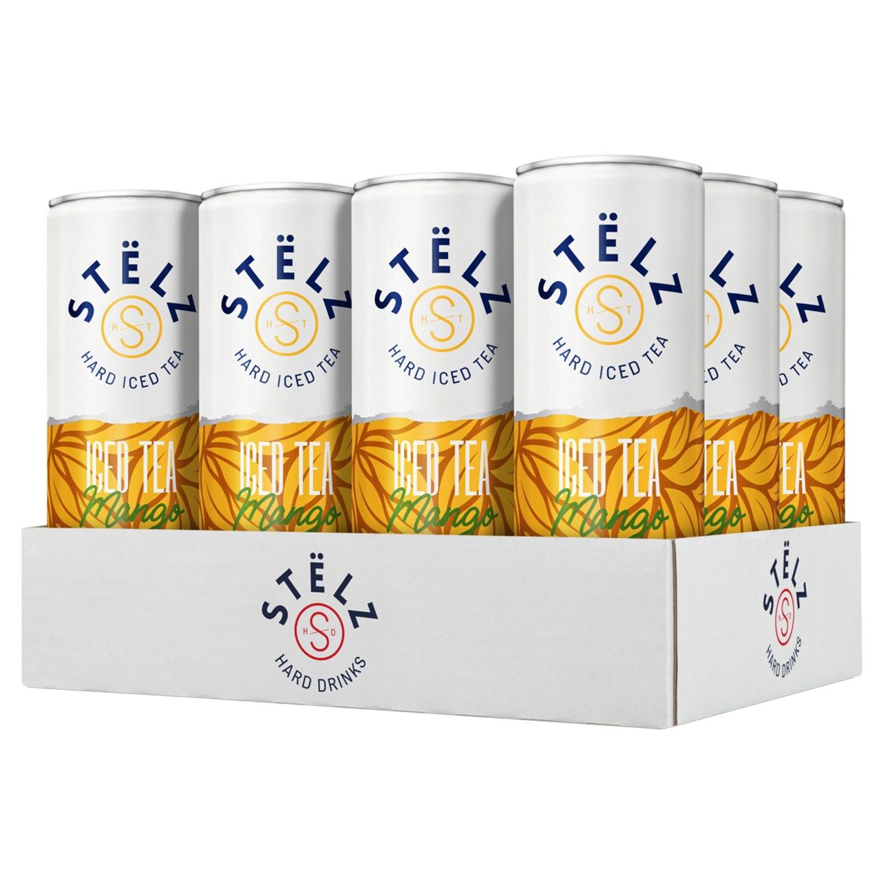 Stëlz Hard Iced Tea Mango in 25cl-blikjes tray 12x