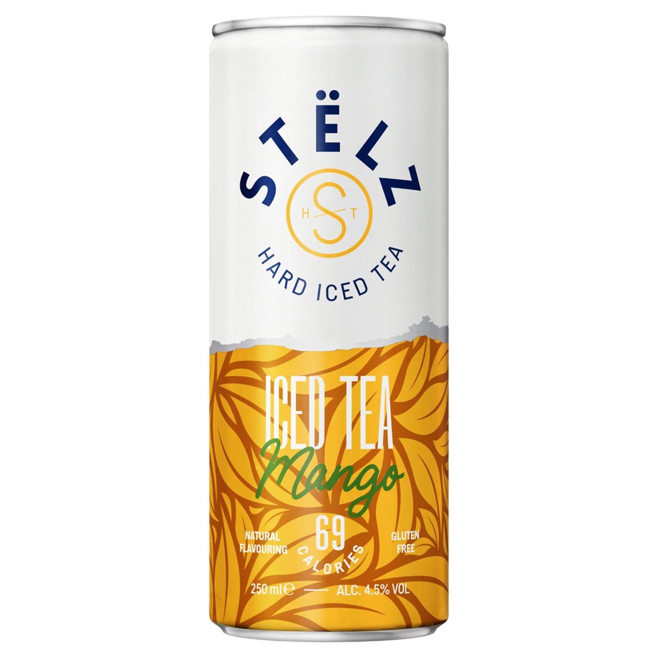 Stëlz Hard Iced Tea Mango 25cl – tray 12 hard seltzer blikjes