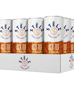 Stëlz Hard Iced Tea Peach 25cl hard seltzer – tray 12 stuks