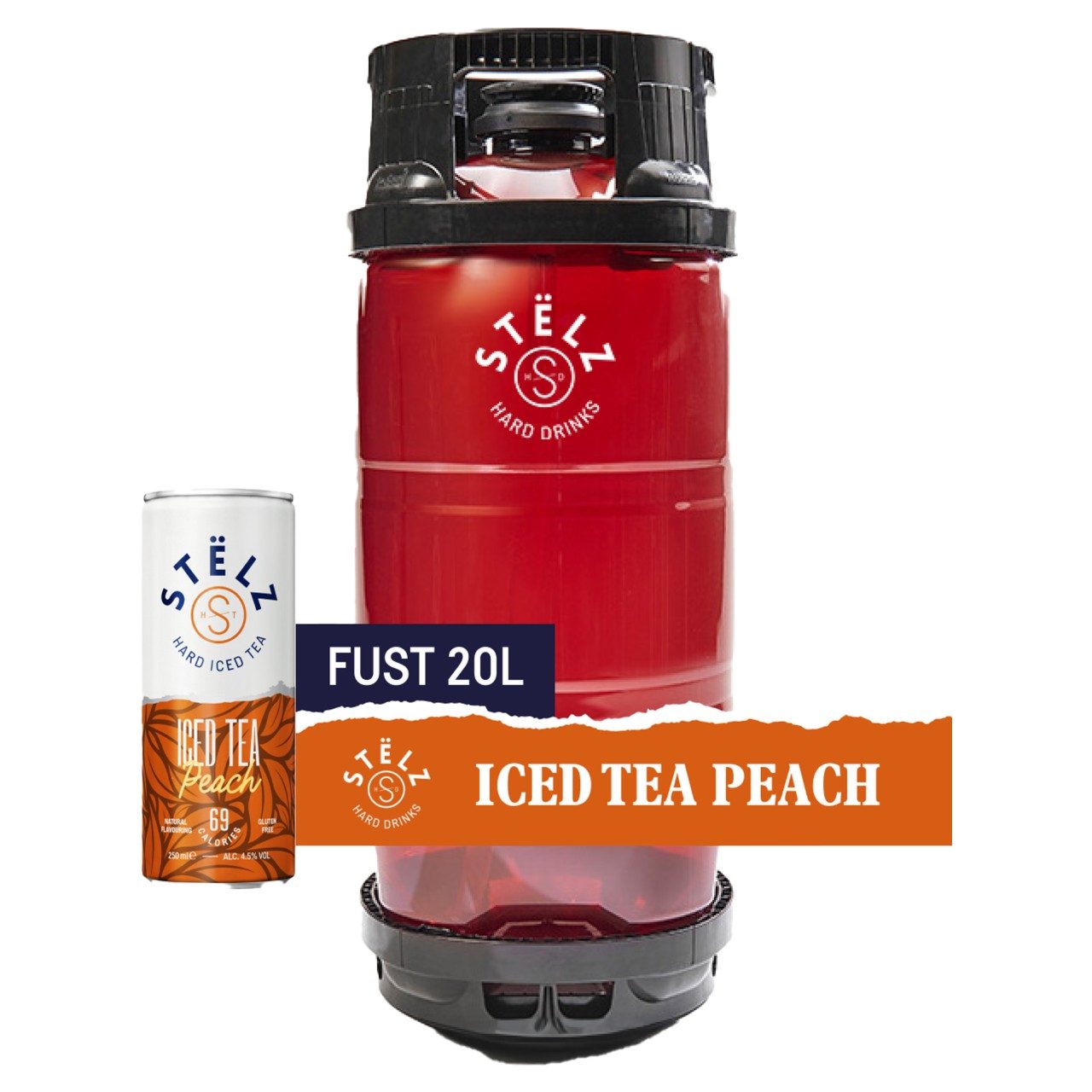 Stëlz Hard Iced Tea Peach 20L fust – hard seltzer wegwerp keg
