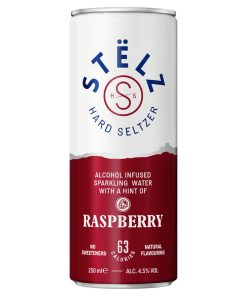 Stëlz Raspberry 25cl hard seltzer – tray 12 blikjes